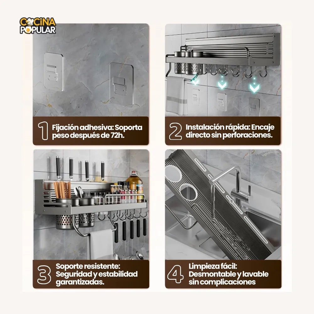Organizador de Cuchillos y Especias - Cocina Popular - Cocina Popular