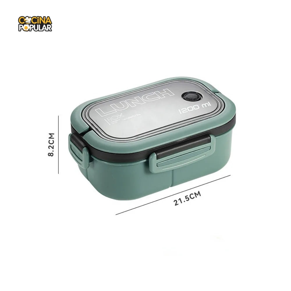 Fiambrera Hermética de 1200ML - Apta para Microondas - Cocina Popular - Cocina Popular