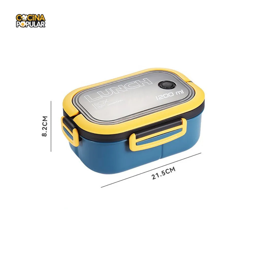 Fiambrera Hermética de 1200ML - Apta para Microondas - Cocina Popular - Cocina Popular