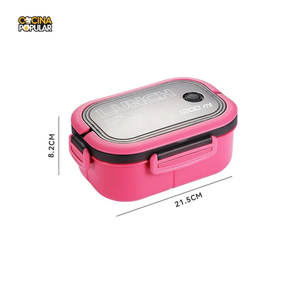 Fiambrera Hermética de 1200ML - Apta para Microondas - Cocina Popular - Cocina Popular