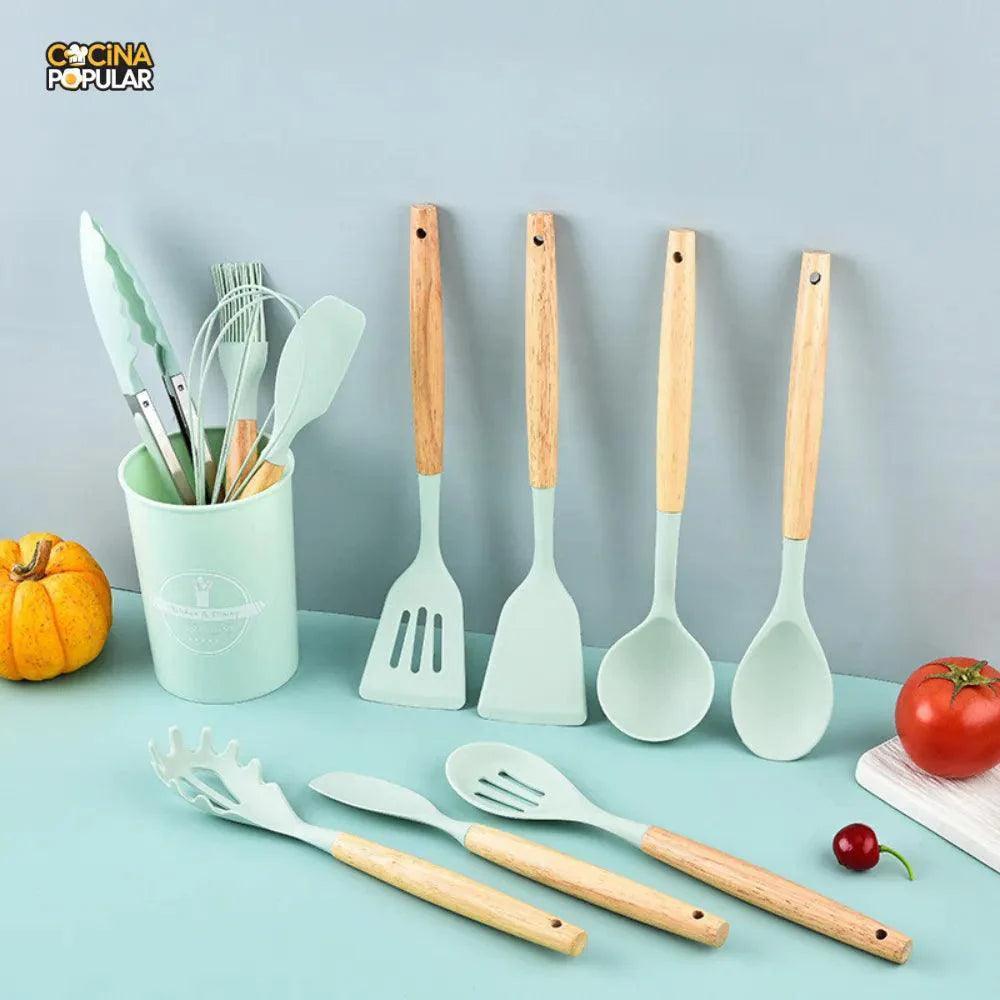Juego de Utensilios de Cocina de Silicona - Cocina Popular - Cocina Popular