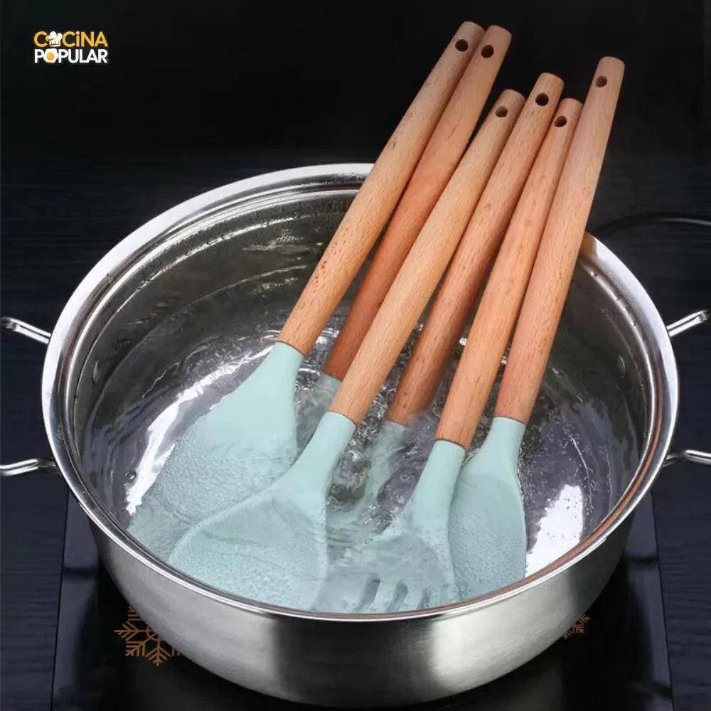 Juego de Utensilios de Cocina de Silicona - Cocina Popular - Cocina Popular