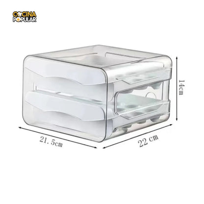 Organizador de Huevos de 32 Rejillas - Diseño de Cajón para Nevera - Cocina Popular - Cocina Popular