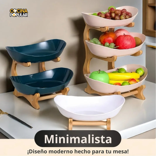 Plato de Frutas de 2/3 Capas - Diseño Moderno y Versátil - Cocina Popular - Cocina Popular