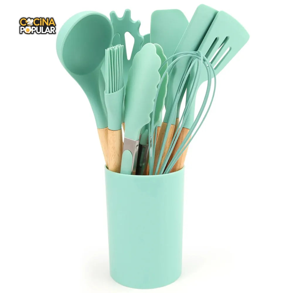 Juego de Utensilios de Cocina de Silicona - Cocina Popular - Cocina Popular