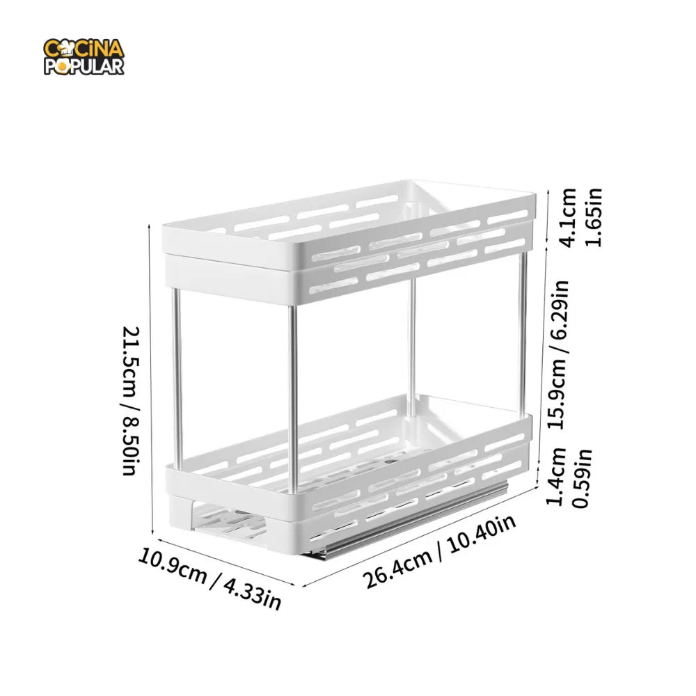 Estante de Almacenamiento de Condimentos Deslizante - Cocina Popular - Cocina Popular