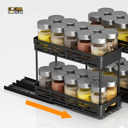 Estante de Almacenamiento de Condimentos Deslizante - Cocina Popular - Cocina Popular