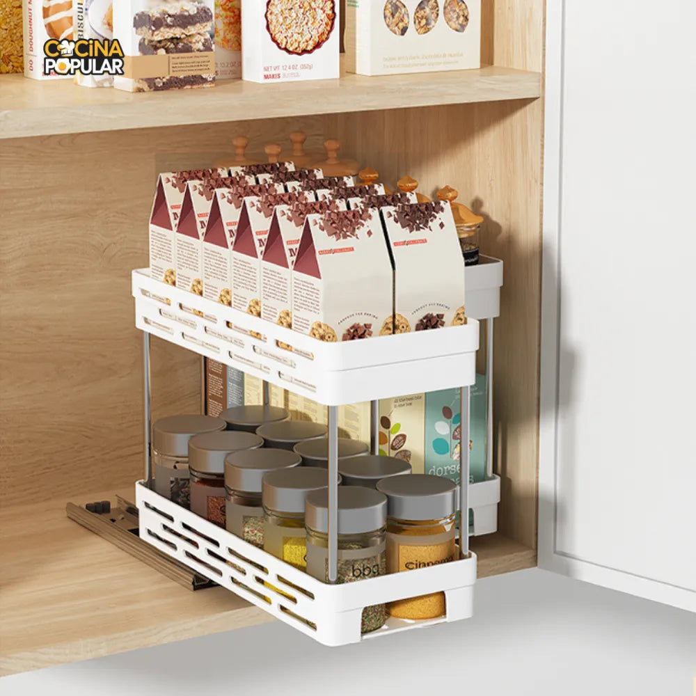 Estante de Almacenamiento de Condimentos Deslizante - Cocina Popular - Cocina Popular