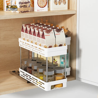 Estante de Almacenamiento de Condimentos Deslizante - Cocina Popular - Cocina Popular