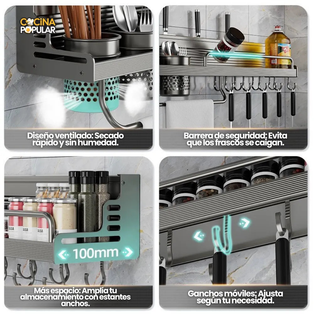 Organizador de Cuchillos y Especias - Cocina Popular - Cocina Popular
