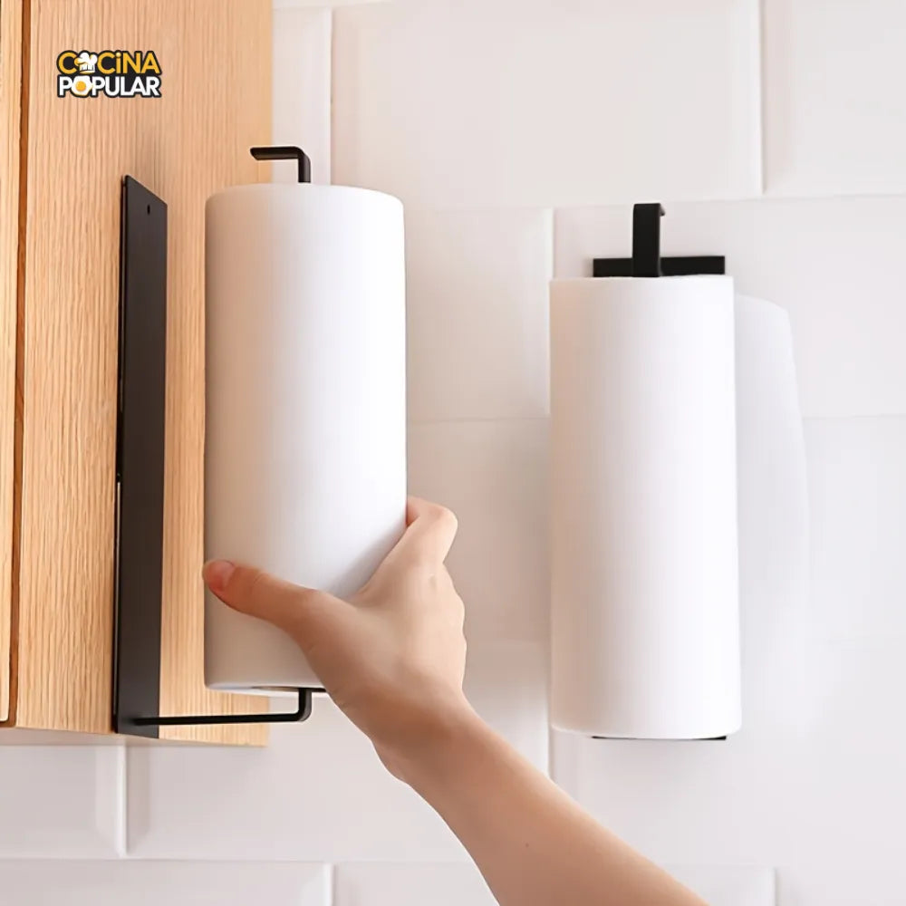 Soporte para Rollo de Papel - Instalación sin Perforaciones - Cocina Popular - Cocina Popular