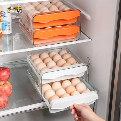 Organizador de Huevos de 32 Rejillas - Diseño de Cajón para Nevera - Cocina Popular - Cocina Popular